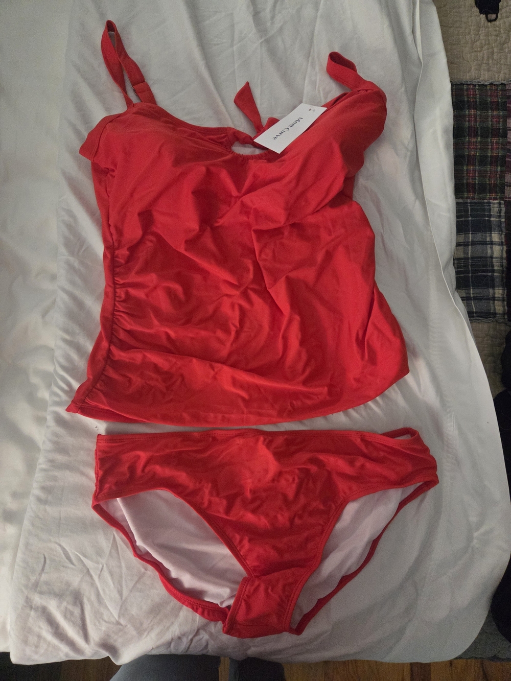 Red Women's Tankini Swim Set - Classic Two-Piece Swimwear
